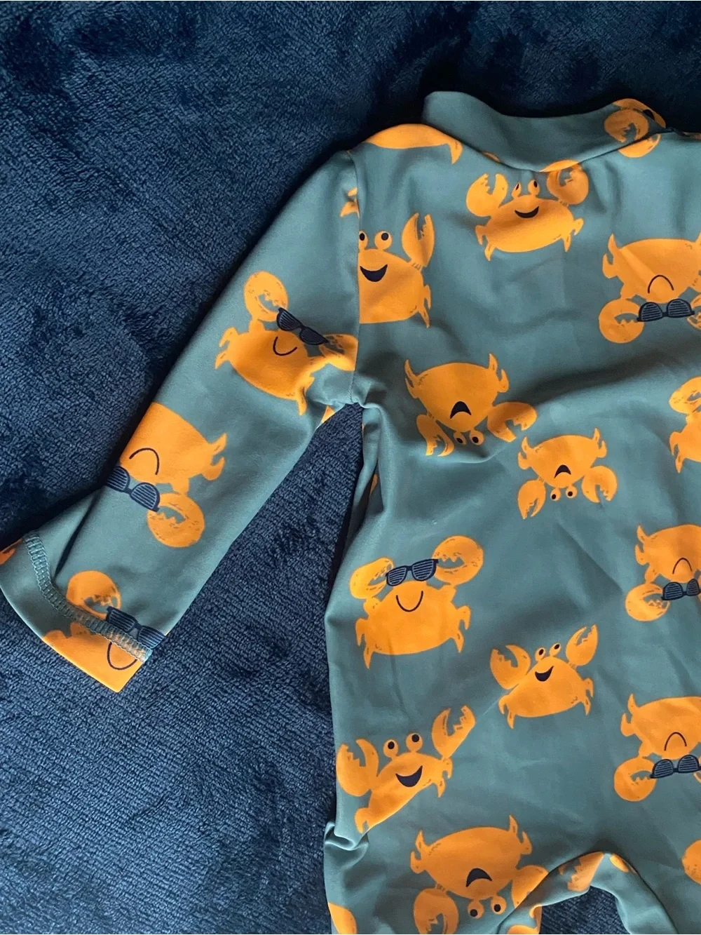 Carter's Teal One-Piece with Orange Crab Print